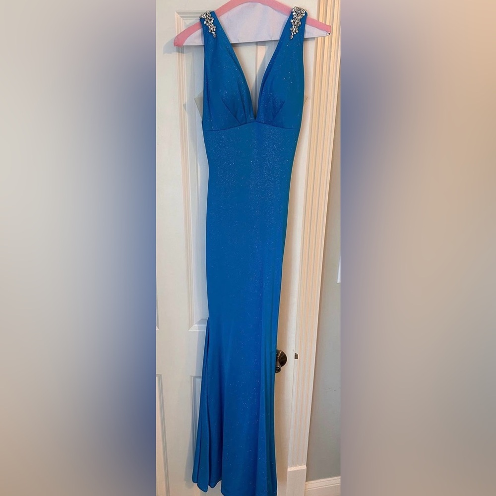 Johnathan Kayne Sparkling Blue Maxi Dress